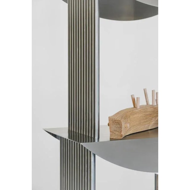 Standing Shelf in Stainless Steel by Sashaxsasha For Sale - Image 4 of 16