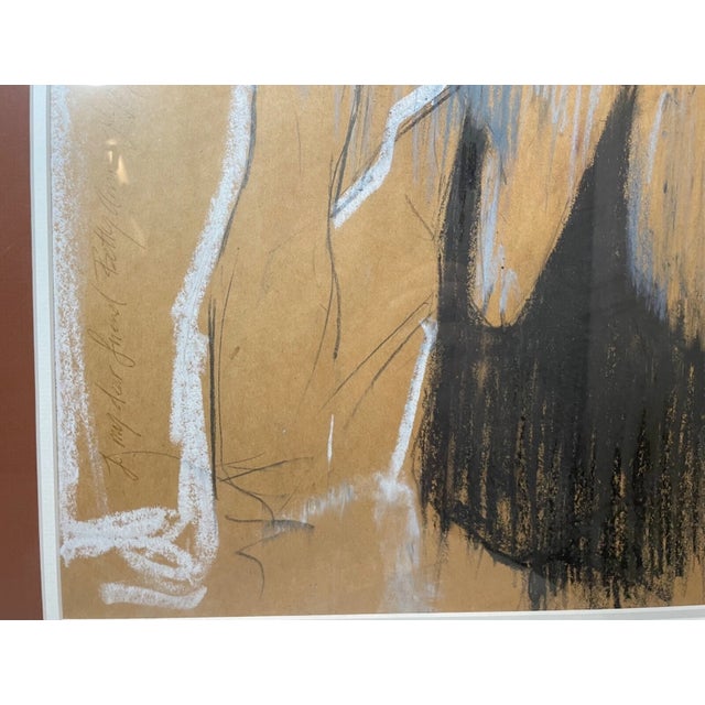 1990s Original Hett Mixed Media Pastel Acrylic Ink Drawing Painting Lady Pop Portrait For Sale - Image 10 of 15