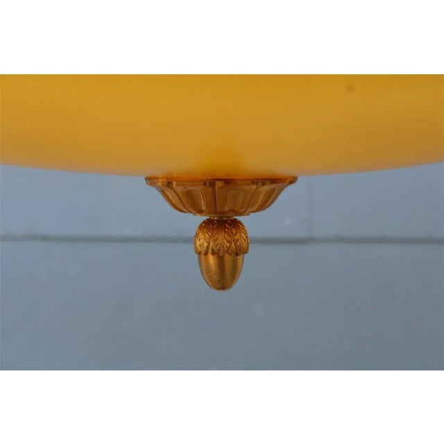 Gold Round Chandelier in Murano Glass and Brass, 1970s, Italy For Sale - Image 8 of 18