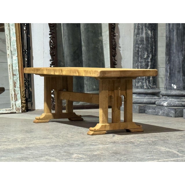 French Bleached Oak Farmhouse Dining Table, 1925 For Sale - Image 9 of 18
