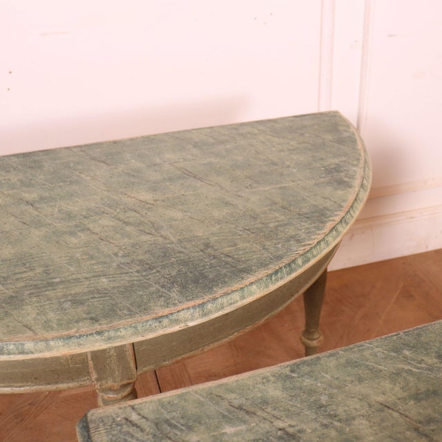 Swedish Painted Console Tables, Set of 2 For Sale - Image 8 of 10