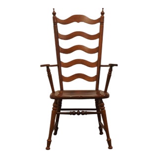 Tell City Solid Hard Rock Maple Colonial Early American Ladderback Dining Arm Chair 8037 - #48 Andover Finish For Sale