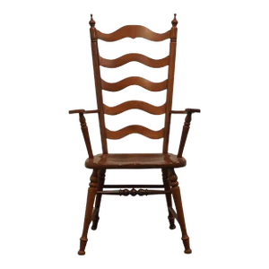Tell City Solid Hard Rock Maple Colonial Early American Ladderback Dining Arm Chair 8037 - #48 Andover Finish