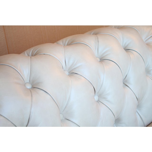 Animal Skin Mid-Century Modern Style Leather Sofa For Sale - Image 7 of 8