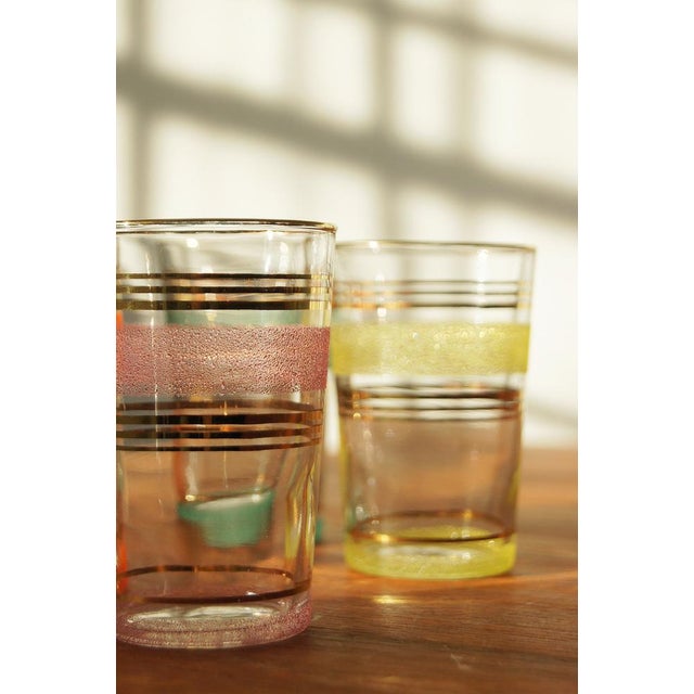 Frost & Gold Bands Glasses, 1950s, Set of 6 For Sale - Image 8 of 10