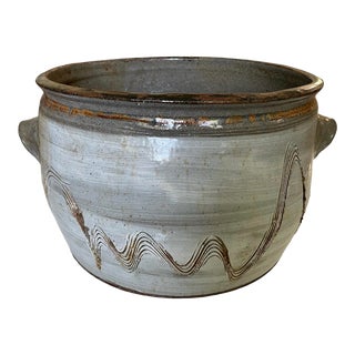 Vintage Wave Detail Round Planter For Sale