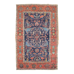 Antique Heriz Accent Rug, 4'6'' X 6'9''