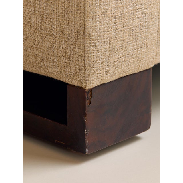 Wood 1990s Attributed Donghia Beige Armchair With Walnut Frame For Sale - Image 7 of 7