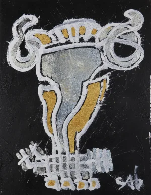 "Rights" Contemporary Neo-Expressionist Mixed-Media Painting by Sax Berlin