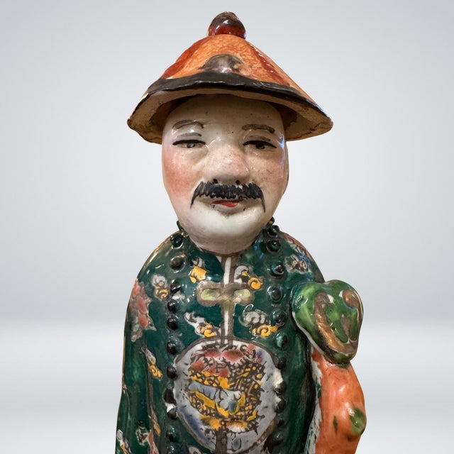 Set of 3 Chinese Famille Rose Figures / Wise Men, 20th Century, Signed For Sale - Image 9 of 10