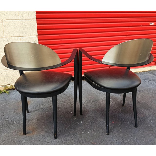 Black Elevate Your Space With This Stunning Pair of Elite Modern Jagger Armchairs, Where Architectural Innovation Meets Premium Comfort 1980s For Sale - Image 8 of 12