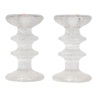 Timo Sarpaneva for Iittala "Festivo" Glass Candlestick Holders For Sale