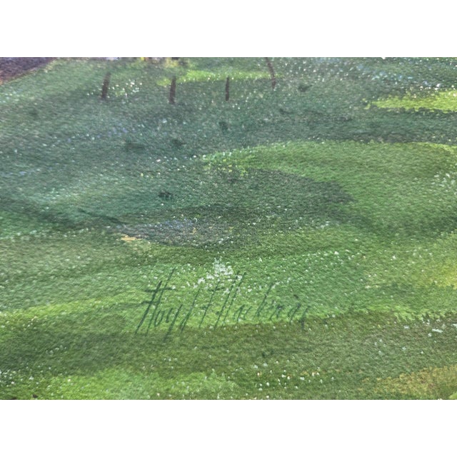 American Mid-Century Pennsylvania Stone Grist Mill Watercolor by Floyd F. Hackman For Sale - Image 3 of 18