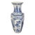 Vintage 1980s Chinese Export Blue and White Porcelain Faceted Vase For Sale
