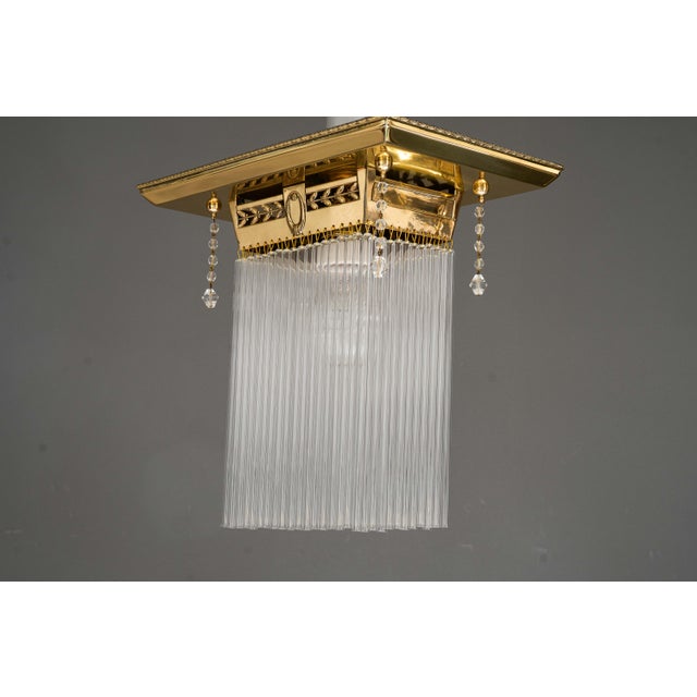 Art Deco Ceiling Lamp with Glass Sticks, Vienna, Austria, 1920s For Sale - Image 6 of 11