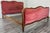 This Vintage French Louis king size upholstered bed frame combines elegant French curves with rich walnut wood and classic...