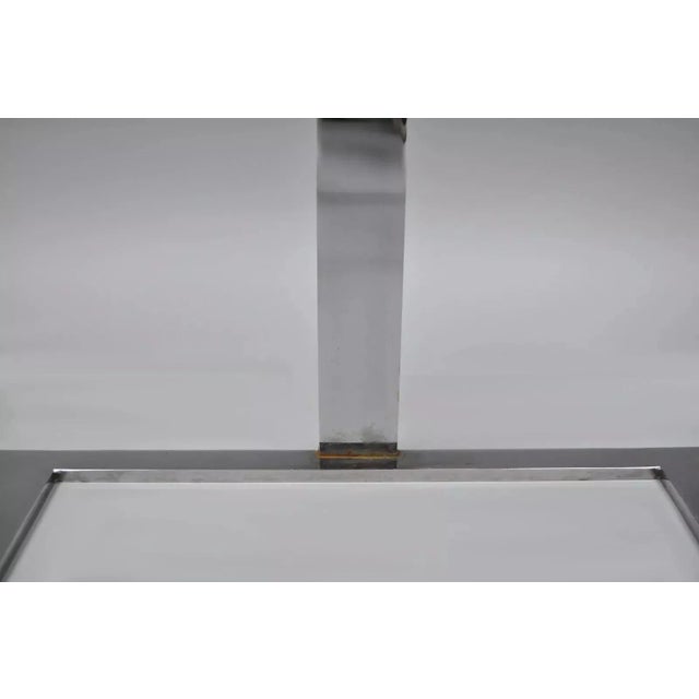 Metal Century Furniture Savor Royce Chrome Bar Stool Caress Taupe Leather For Sale - Image 7 of 9