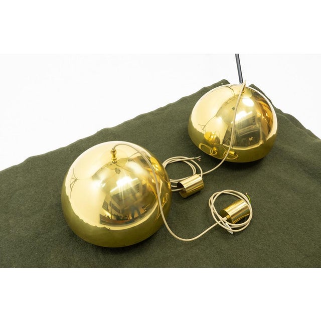 Gold Brass Pendants from Vereinigte Werkstätten München, Germany, 1970s, Set of 2 For Sale - Image 8 of 15