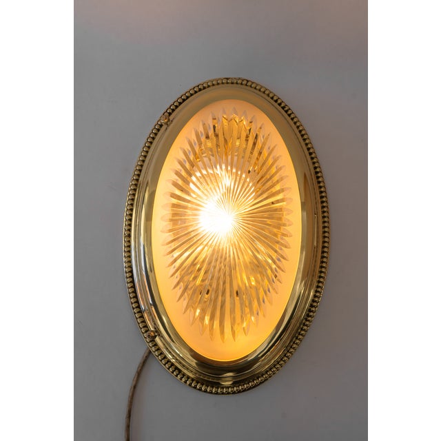 Art Deco Oval Wall Lamp with Cut Glass, Vienna, Austria, 1920s For Sale - Image 16 of 18