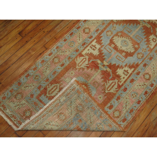 1930s Long Persian Heriz Geometric Runner - 2'10" x 15'5" For Sale - Image 9 of 9