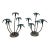 Pair Patinated Tole Metal Palm Tree 5 Arm Candlestick Holders For Sale