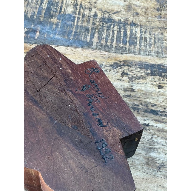 Vintage Hand Carved Wood Clam Box For Sale In West Palm - Image 6 of 12