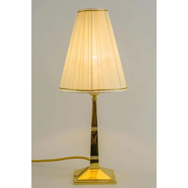 1920s Art Deco Table Lamp with Fabric Shade, Vienna, 1920s For Sale - Image 5 of 15