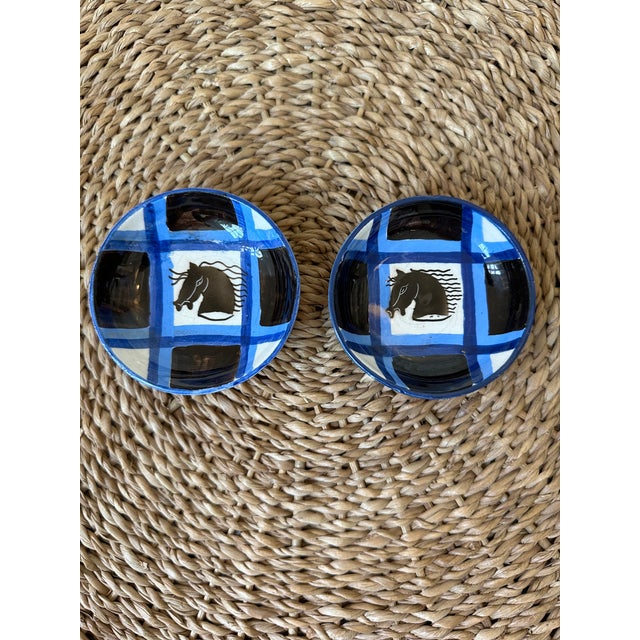 Vintage Aldo Londi Bitossi Italian Mondrian Ceramic Bowls Featuring Stylized Horse Head- A Pair For Sale - Image 11 of 17