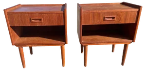 Mid-Century Modern Danish Nightstands, 1960s, Set of 2