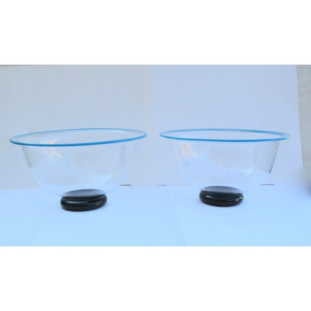 Black Vintage 1989 Kosta Boda Handblown Bowls - a Pair For Sale - Image 8 of 8