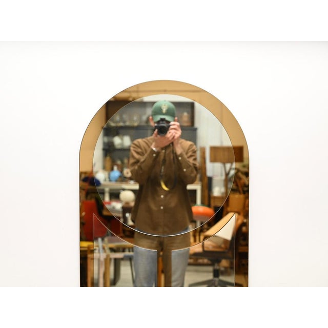 Large Triple Bronze Colored Mirror by Crystal Art, Italy, 1970s For Sale - Image 10 of 18