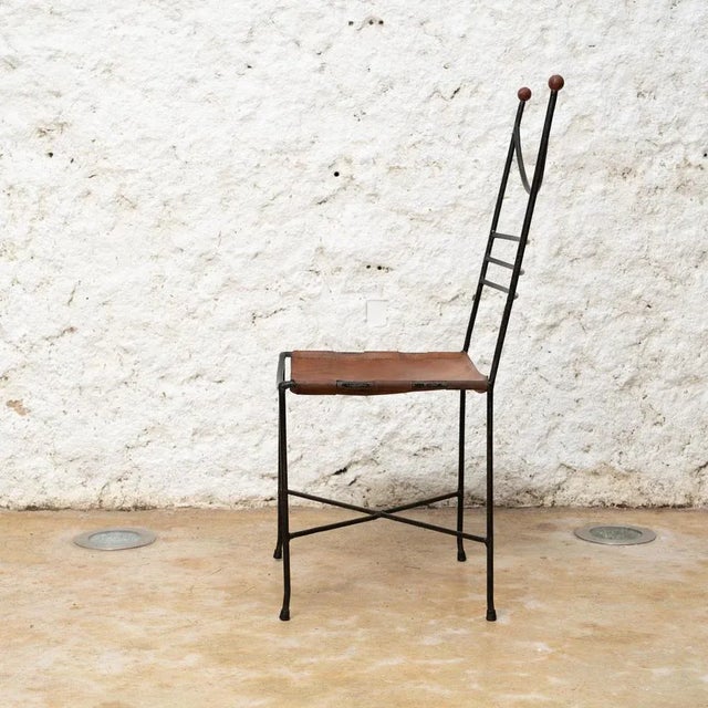 Metal Mid-Century Modern Iron and Leather Chair by Pere Cosp, 1960 For Sale - Image 7 of 13