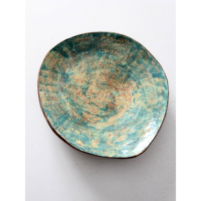 Vintage Coastal Freeform Studio Pottery Platter For Sale - Image 11 of 11