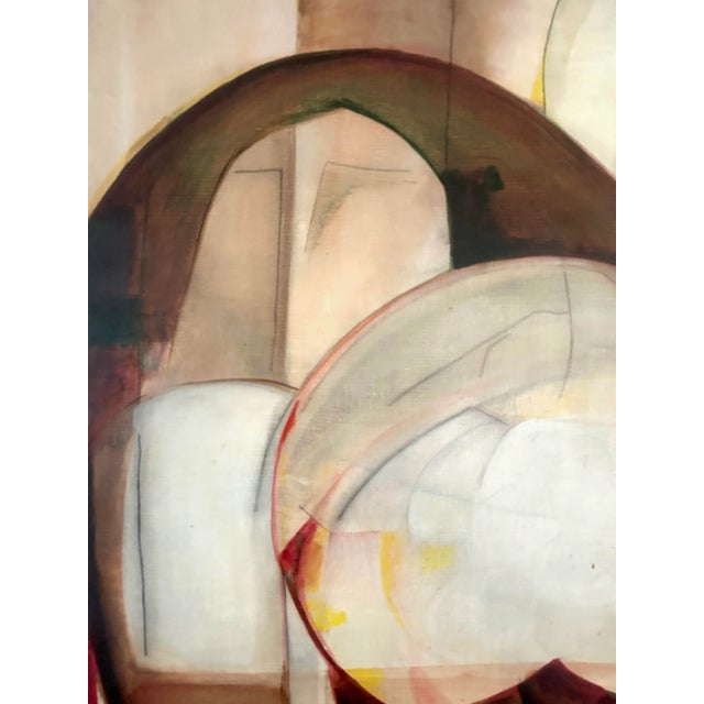 Large Mid Century Abstract Expressionist Oil Painting on Linen Signed 'Skofstad' For Sale In Los Angeles - Image 6 of 12