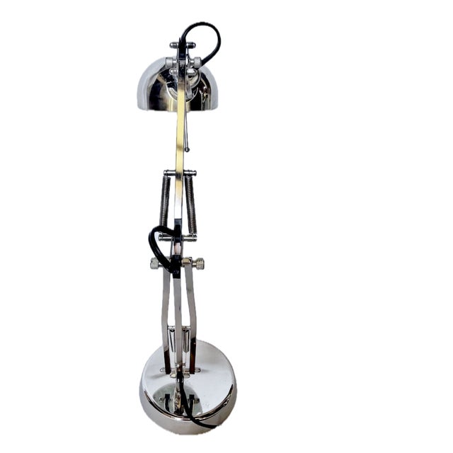 Metal Vintage Chrome Industrial Desk Lamp For Sale - Image 7 of 10