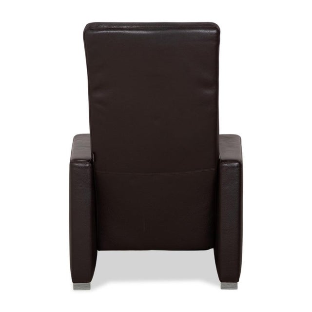 Leather and Chrome Alba Armchair with Manual Reclining Function from Brühl For Sale - Image 13 of 15