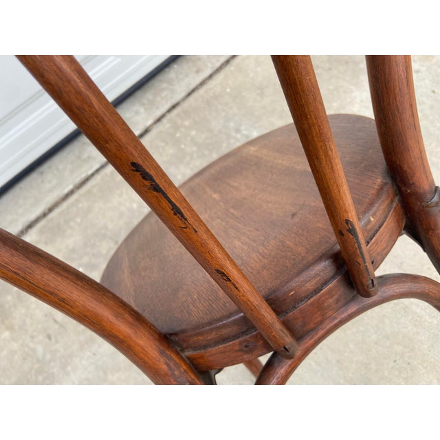 Brown Antique Bentwood Café Thonet Style Farmhouse Dining Chair| C. 1890–1920 | Central European Origin For Sale - Image 8 of 12