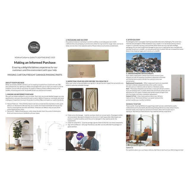 Rancho Mirage Torchiere Floor Lamp - Matte Black & Gold-Leaf Shade, Weathered Brass, Black Marble Base, Dimmer For Sale - Image 12 of 12