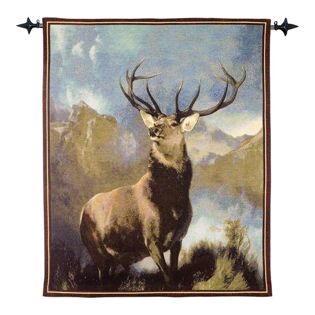 Monarch of the Glen Loom Woven Tapestry - 132 X 106 Cm (4'4" X 3'6") - Requires Rod Size 3 For Sale