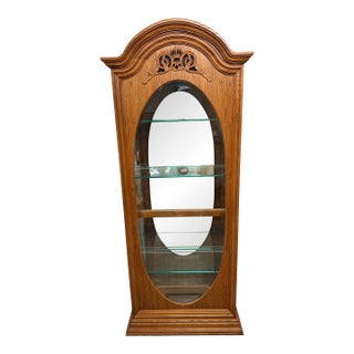 Pulaski Furniture English Oak Lighted Curio Cabinet For Sale