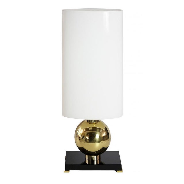 Italian Table Lamps in Brass with Murano Glass Base and Shades, Set of 2 For Sale - Image 6 of 10