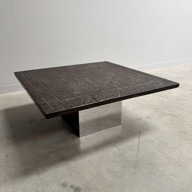 Mid-Century Modern Stone and Steel Coffee Table from Draenert, 1970s For Sale - Image 3 of 11