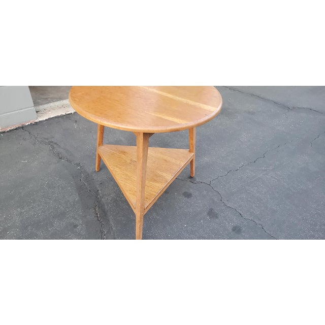 1960s Danish Modern Style Side Table 3 Legs Round Top For Sale - Image 4 of 10