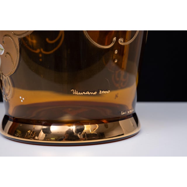 Murano Gold Decorated Glass Ice Bucket, Italy, 1950 For Sale - Image 4 of 14