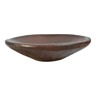 Large Antique Primitive Camping Wood Bowl For Sale