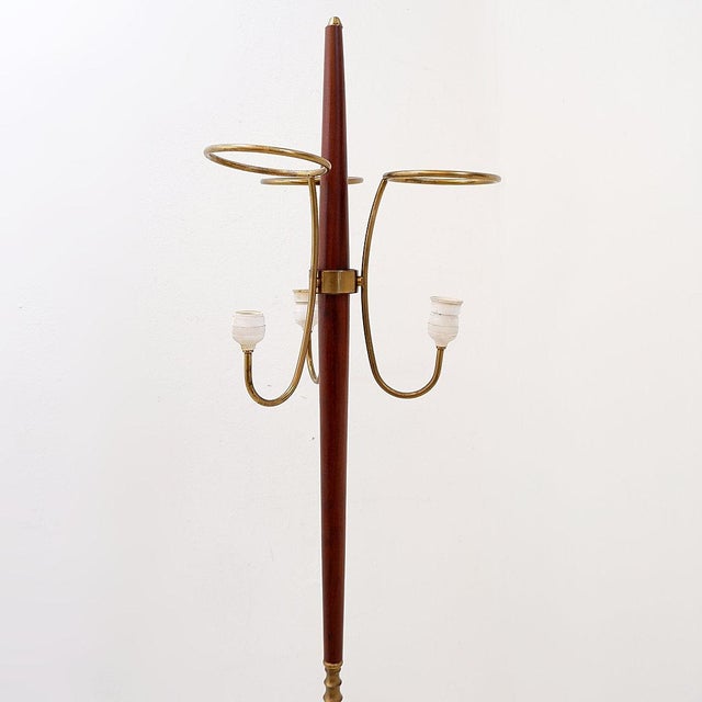 Vintage Tripod Floor Lamp with Opaline Glass from Stilnovo, 1950s For Sale - Image 10 of 16