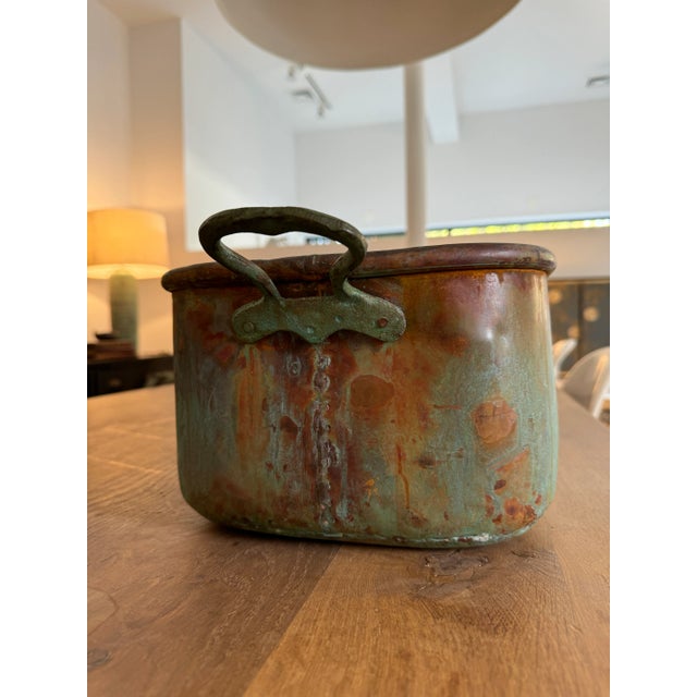 Metal Vintage Indoor / Outdoor Copper Planter For Sale - Image 7 of 12