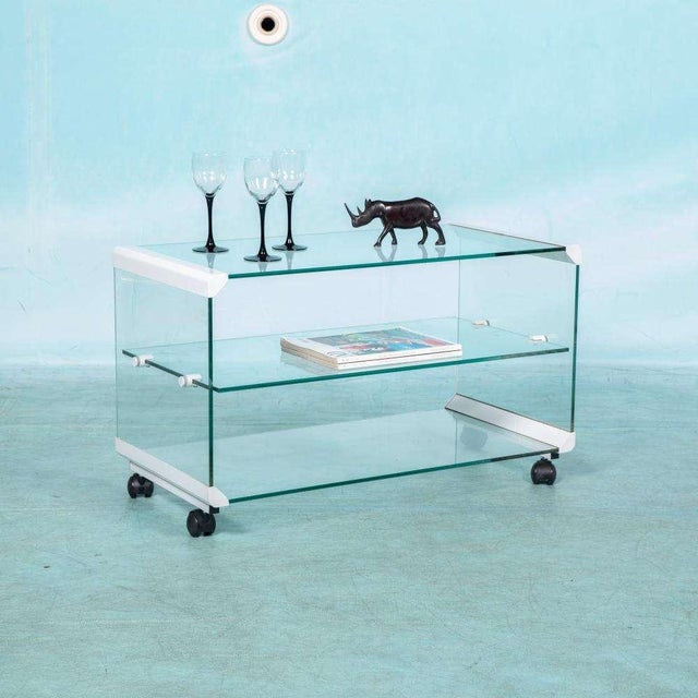 Vintage Bar Cart in Glass For Sale - Image 12 of 12