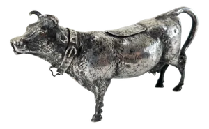 Late 19th Century German .800 Hanau Silver Cow Form Creamer by Neresheimer