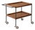 Walnut Bar Cart With Locking Casters, Two Tier Rolling Serving Cart, Wooden Mobile Coffee Station For Sale